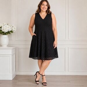 charter club a line dress Charter Club Plus Size Belted Lace A Line Dress  USAFashion